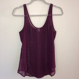 Old Navy Tank Top Pink Sheer Pattern Small